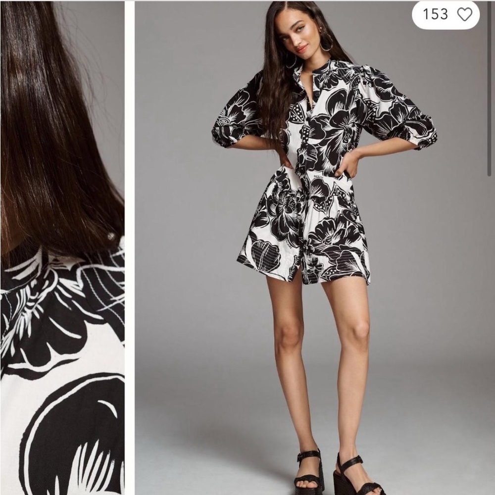 FARM Rio Black and White Floral Mini Dress - Picture 5 of 5